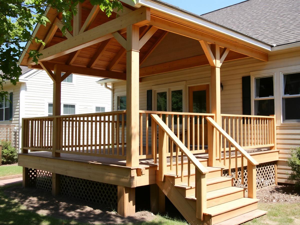 Covered porch and deck addition