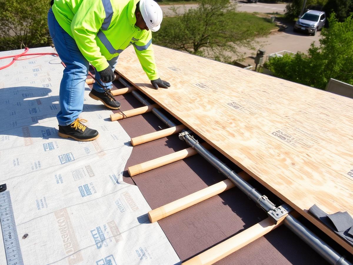 Roof decking and underlayment installation